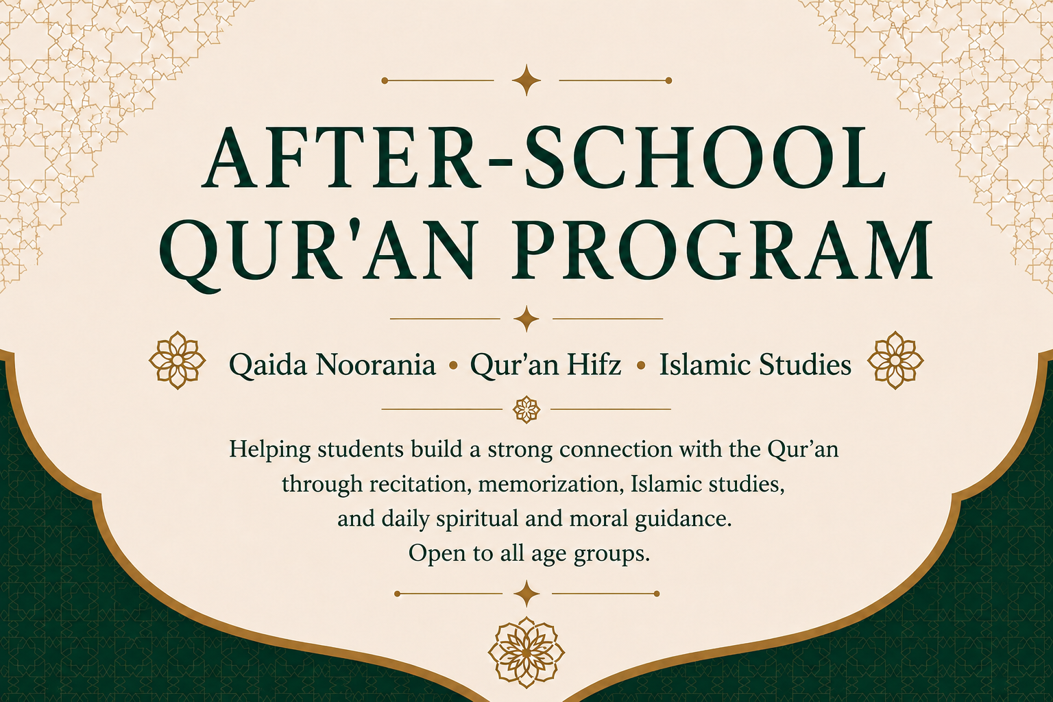 Quran After School Program flyer