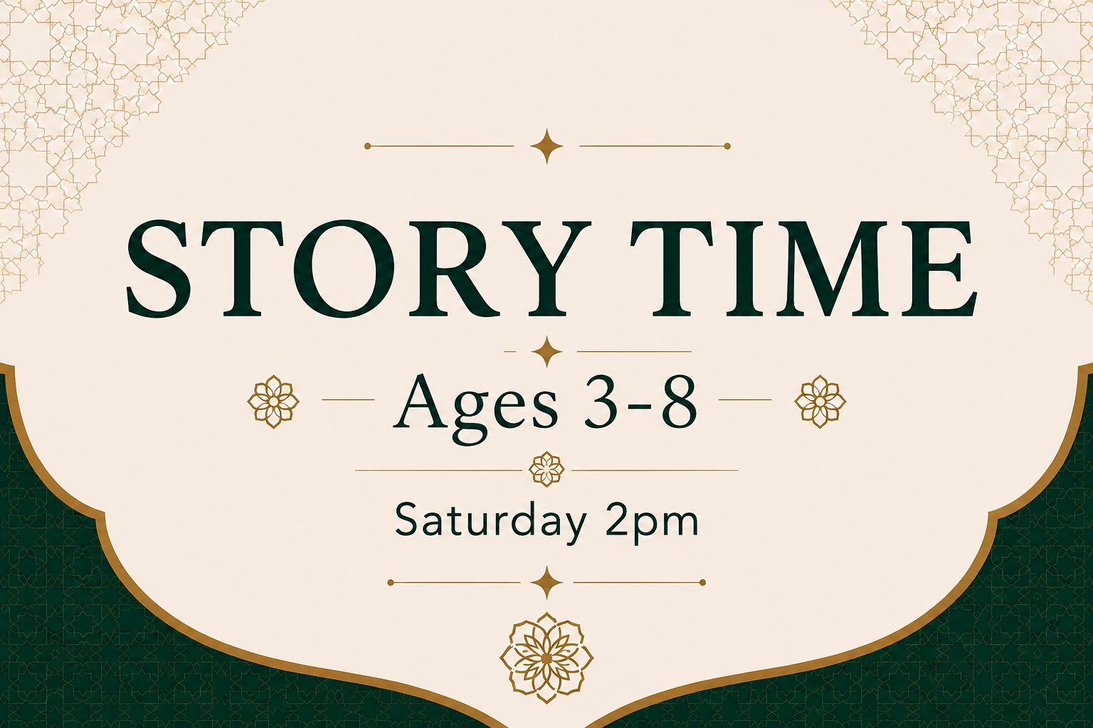 Story Time during Heroes of Islam Lecture flyer
